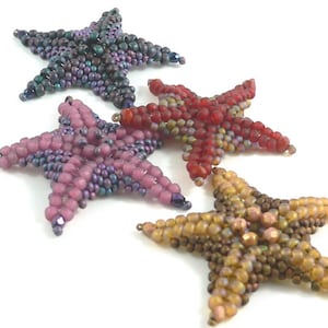 Sea Stars also known as Starfish bead weaving instructions and tutorial