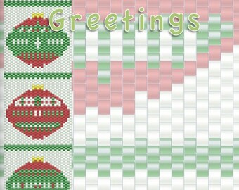 Xmas balls Peyote panel: Instant Downloadable Pattern PDF File