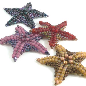 Sea Stars also known as Starfish bead weaving instructions and tutorial image 3