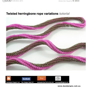 Twisted herringbone beaded rope tutorial for bracelet or necklace: Instant Downloadable Pattern PDF File image 2