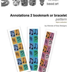 Annotations 2 Musical bracelet or bookmark peyote beadwork: Instant Downloadable Pattern PDF File image 2