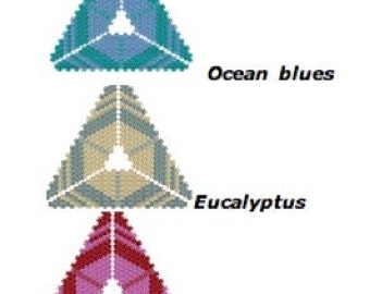 Peyote pattern for Hexangles beaded triangle pendant: Instant Downloadable Pattern PDF File