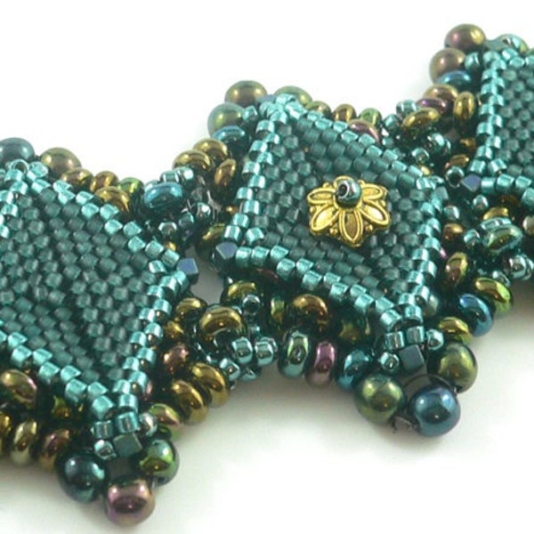 Pulseira de tecelagem Deco Diamonds: arquivo PDF com padrão para download instantâneo