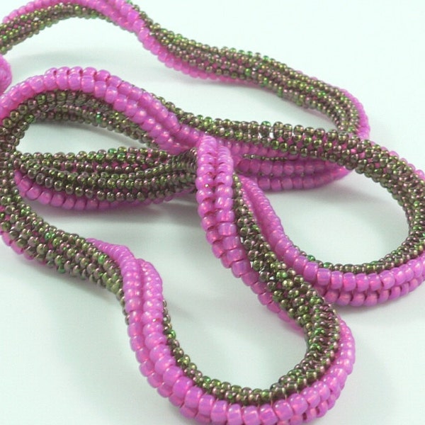 Twisted herringbone beaded rope tutorial for bracelet or necklace: Instant Downloadable Pattern PDF File