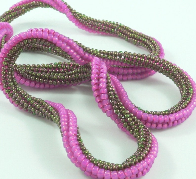 Twisted herringbone beaded rope tutorial for bracelet or necklace: Instant Downloadable Pattern PDF File image 1