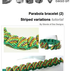 Parabola Waves kralen manchetarmband: Gestreepte variatie - Direct downloadbaar patroon PDF-bestand