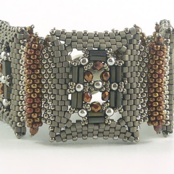 Pulseira de tecelagem de joias Deco: arquivo PDF com padrão para download instantâneo