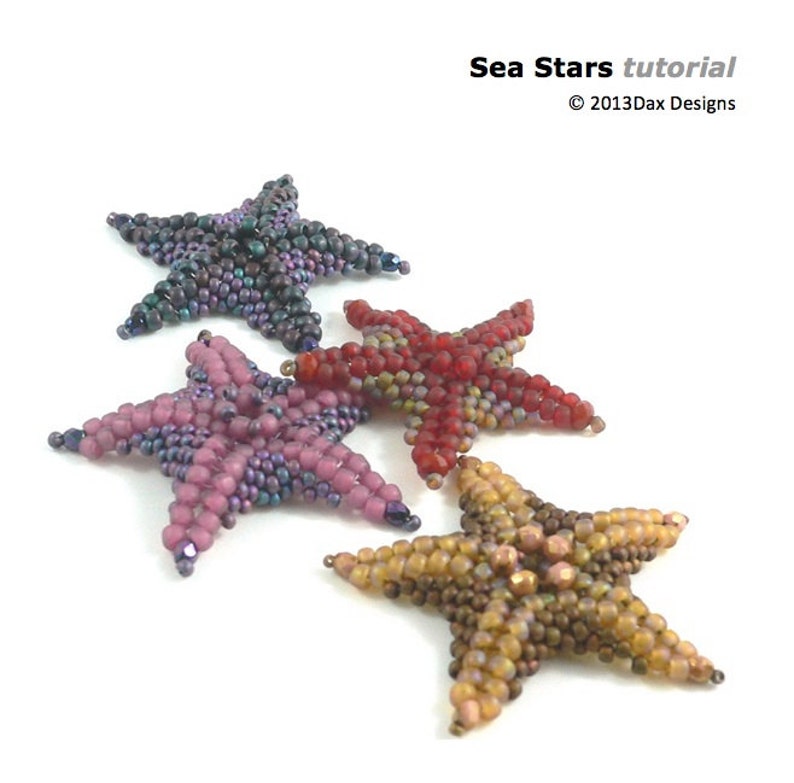Sea Stars also known as Starfish bead weaving instructions and tutorial image 2