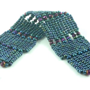 Quadril square stitch beaded cuff bracelet tutorial and instructions: Instant Downloadable Pattern PDF File image 2