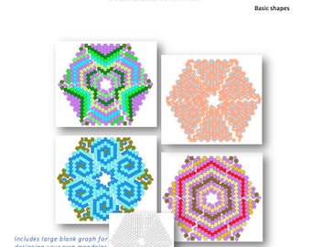 Beadweaving Tutorial for Peyote Mandala shapes: Instant Downloadable Pattern PDF File