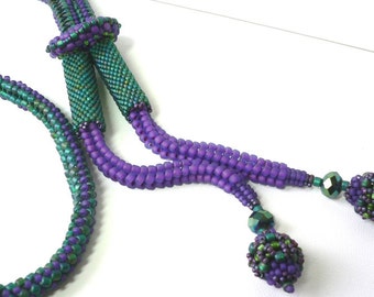 Vida beaded rope necklace tutorial: Instant Downloadable Pattern PDF File