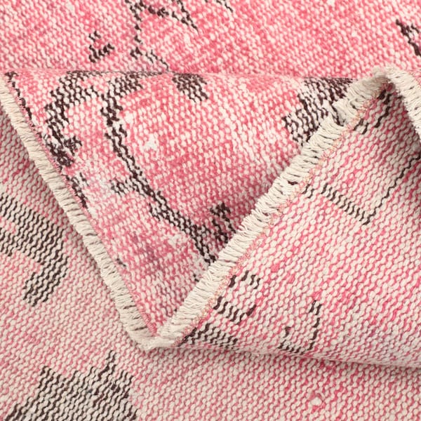 Vintage Turkish Oushak Rug 6x8: Pink & Neutral Living Room Decor, Kitchen Rug, Handmade Area Rug, Living Room Rug, Gift For Here, Floor Rug
