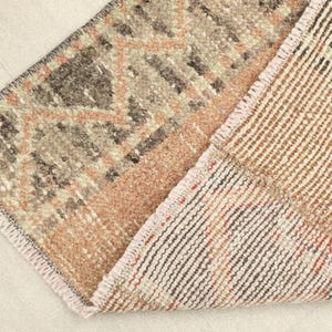 2x5 Ft Red Brown Turkish Runner, 2x5 Boho Small Runner, Small Oushak Runner, Kitchen Rug, Hallway, Entry Rug, Housewarming Gift, 2.1x4.5 Ft