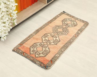 2x3 Oushak Turkish Small Rug, 2x3 Area  Handmade Vintage Rug, Oushak Small Rug, Kitchen, Bathroom, Entryway Mat, Small Home Decor, Floor Rug