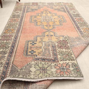 Vintage Turkish Oushak Rug 4x8: Handmade Anatolian Area Rug