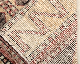 Vintage Turkish Doormat Rug 2x4: Oushak Patchwork Entryway, Handmade Rug, Wool Rug, Patchwork Rug, Anatolian Rug, Vintage Rug