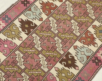 Vintage Turkish Runner Rug 3x9: Anatolian Kitchen Rug, Handmade, Hallway Runner, Antique Runner, Wool Runner, Faded Runner, Runner