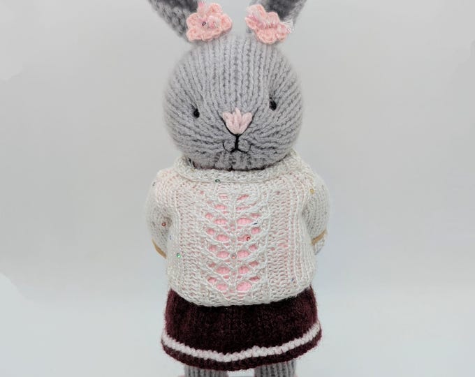White Girl Bunny in White Sequinned Jumper and Dress