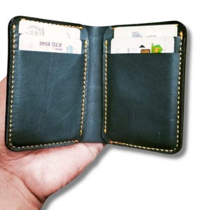 Crazy lederen creditcardtas vintage kaarthouder handgemaakte portemonnee, verticale heren portemonnee, cadeau voor mannen, verjaardagscadeau
