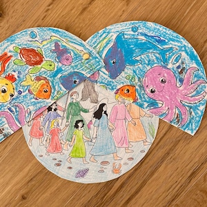 Passover Printable Activity for Kids – Red Sea Crossing Craft, passover kids activity passover kids crafts passover coloring jewish holidays