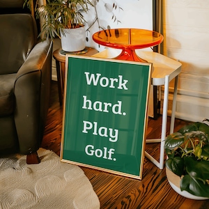poster Golf Vater Geschenk Golf Geschenk Geburtstag 50 Jahre Weisheiten Leben Männer Sprüche für Büro wanddeko grün vinatage poster arogant