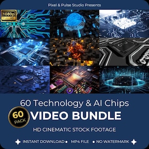 60-pack med teknikchips, filmiska AI-mikrochip och kretskortsklämmor,