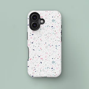 Verträumte Terrazzo Handytasche für iPhone 16 15 14 13 12 11 Pro Max MagSafe Handytasche, Samsung Galaxy S25 S24 S23 S22 Handytasche