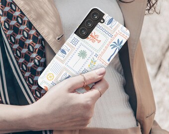 Seafood & Palm Phone Case For iPhone 16 15 14 13 12 Pro Max MagSafe Phone Case, Samsung Galaxy S25 S24  Phone Case