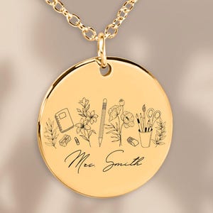 Teacher Necklace, Personalized Teacher Gift, Teacher Retirement Gift, Preschool Teacher Gifts, Thank You Teacher Gift, Teacher Appreciation