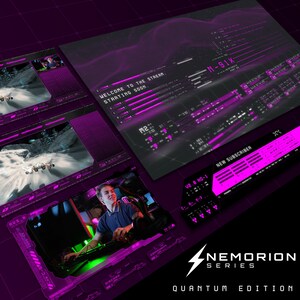 Puede incluir: Una superposición digital púrpura y negra con el texto "WELCOME TO THE STREAM. STARTING SOON" y "N-91X". La superposición también incluye una notificación de nuevo suscriptor y un jugador jugando a un videojuego.