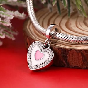 Custom Heart Dangle Photo Silver Charm for Pandora Bracelet, Necklace | Custom Jewelry Charms, Heart Charm, Pandora Charms, Gift Ideas