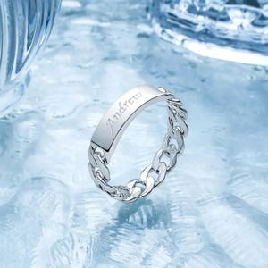 Men&#39;s Engraved Rings, Personalized Engraved Ring, Customized Engraved Jewelry For Your Loved One, Men&#39;s Ring With Engraved Custom Text