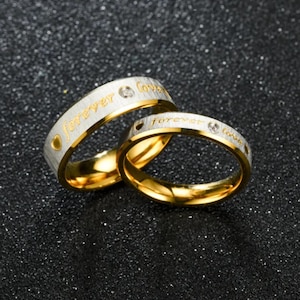 Versprechen Ringe für frisch verheiratet, maßgeschneiderte Versprechen Ringe, personalisierte passende Paar Ringe, gravierte Ringe für Paare, kundenspezifische Paarringe