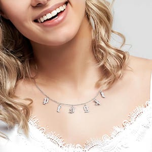 Collar personalizado con inicial grabada, collar con nombre personalizado, collar para mujer, collar con inicial personalizada, collar único