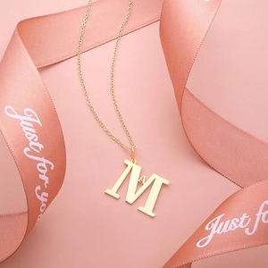 Collar grabado personalizado con letra sencilla, regalos únicos, collar con inicial personalizada, collar con nombre inicial, collar con grabado personalizado, regalo único