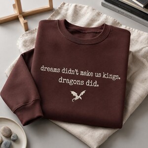 Dragon King geborduurd sweatshirt, HOTD-citaat tshirt, Fantasy Combat hoodie, Dragon Dynasty fleece top, leesgrage shirt