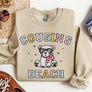 Cousins Beach Embroidered Sweatshirt, Summer I Pretty Embroidered Shirt, Bookish Coastal Vibes Shirt, Summer Vibes Hoodie, Movie Fan Gift