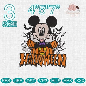 Halloween MK Vampire Embroidery Design, Creepy Pumpkin Ghost Bat Embroidery File, WDW Halloween Spooky Season Gift