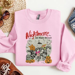 Halloween Winnie The Pooh Nightmare Embroidered Sweatshirt, Spooky Season Shirt, Halloween Disney Outfit, Holiday Gift, Cartoon Lovers Gift