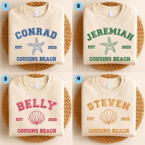 Cousins Beach Embroidered Sweatshirt, TV Series  Embroidered Shirt, Summer Beach Shirt, Funny Beach Gift, Movie Fan Gift