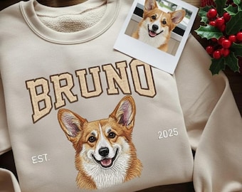 Sudadera personalizada con bordado de mascota, Sudadera con capucha bordada para perro, Sudadera con bordado de cara de perro personalizada, Regalo para amantes de las mascotas, Regalo para mamá