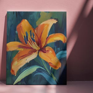 Flower Canvas Wall Art, Floral Painting Canvas, Botanical Artwork, Bedroom Decor, Nature Wall Decor, Tropical Canvas Art, Housewarming Gifts