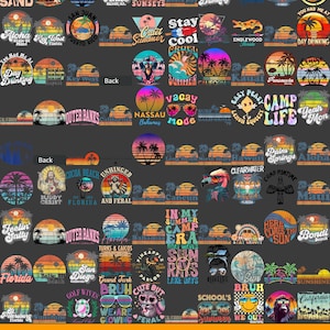 Retro Summer Bundle Png, Summer Beach Vibes Png, Summer Png, Summer Vibes Png, Trendy Summer Png, Beach, Png Designs, Retro Png