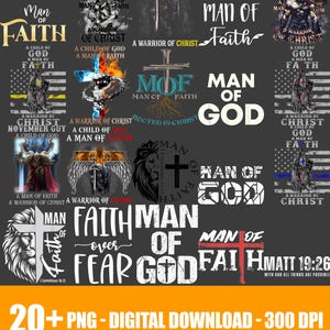Man of Faith Lion PNG, Lion of Judah, Christian PNG, 1 Timothy 6:11 Bible Digital Download, Religious Inspirational Art PNG, Faith Art Png