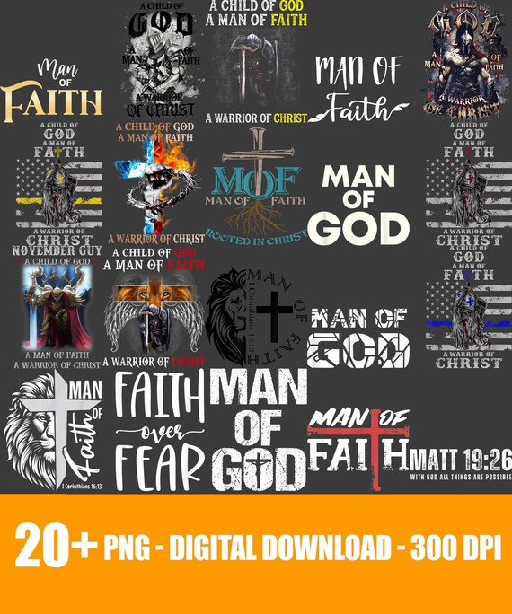 Man of Faith Lion PNG, Lion of Judah, Christian PNG, 1 Timothy 6:11 Bible Digital Download, Religious Inspirational Art PNG, Faith Art Png