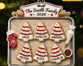 Personalized Cookie Baking Tray Christmas Ornament, Custom Family Ornament 2026, Custom Cookie Ornament Christmas Gift For Baker, eT18ChQa