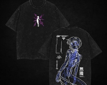 Anime Vintage Washed Eva Unit-00 Cybercore T-Shirt, Gift for Anime Lover, Anime Fan Shirt