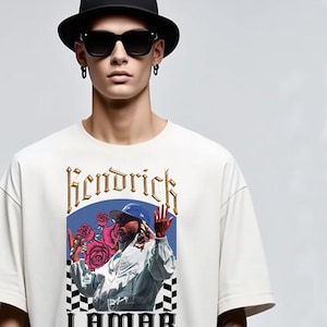 CAMISETA KENDRICK LAMAR - Camiseta vintage de rap e hip hop - Camiseta hip hop - Camiseta estampada grande - Camiseta de rap