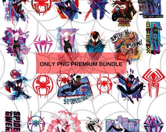 Premium Spider Verse Png Bundle, Spiderman Png Files, For Dtf and Dtg, Shirt Design