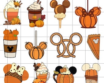 Pumpkin Snack Svg Bundle, Halloween Snack Png, Snackgoal Digital File, Mickey Pie Clipart, Drink And Foods Svg, Pumpkin Cricut